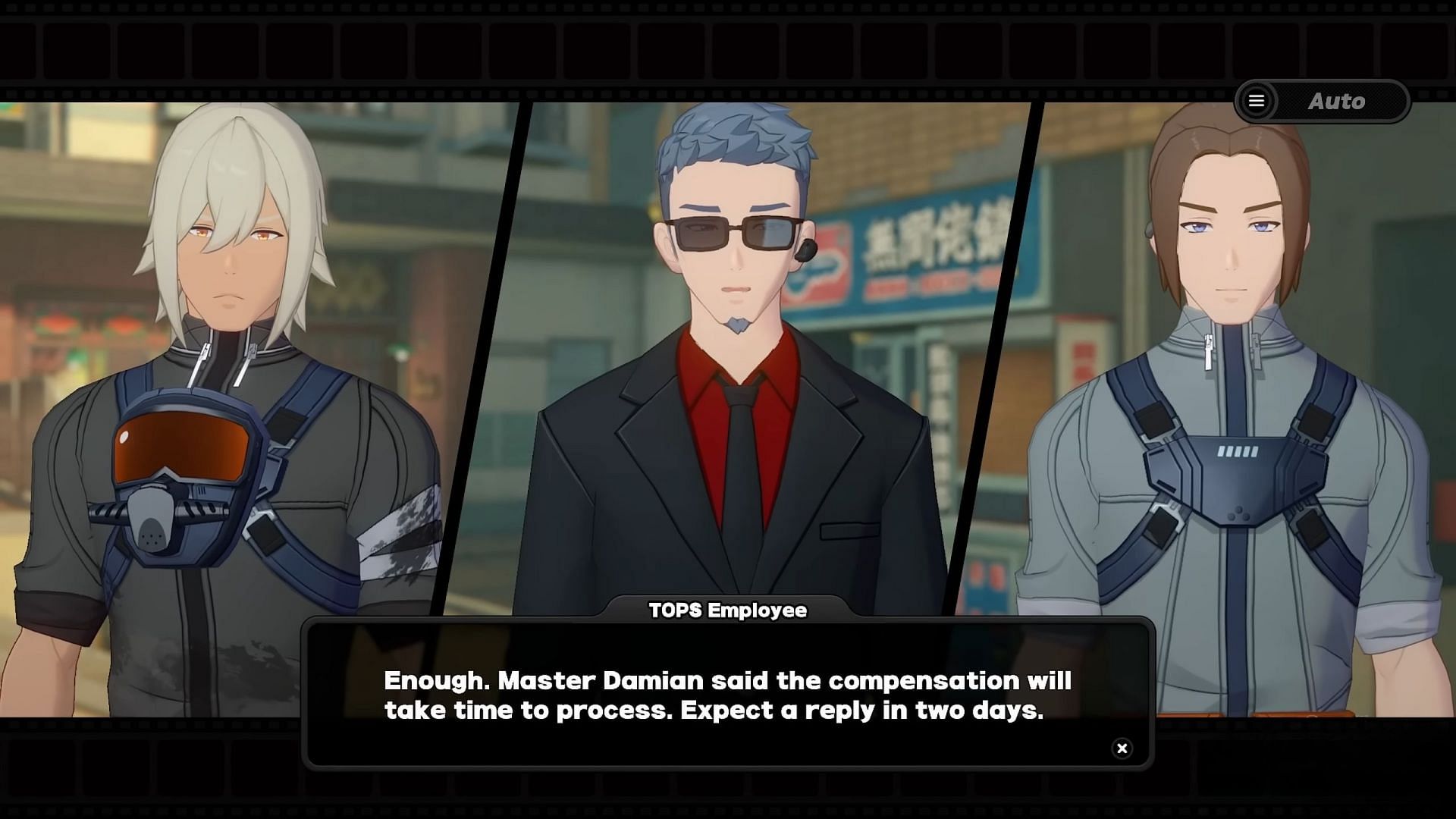 A TOPS employee ensures the workers that compensation will be processed soon (Image via HoYoverse)